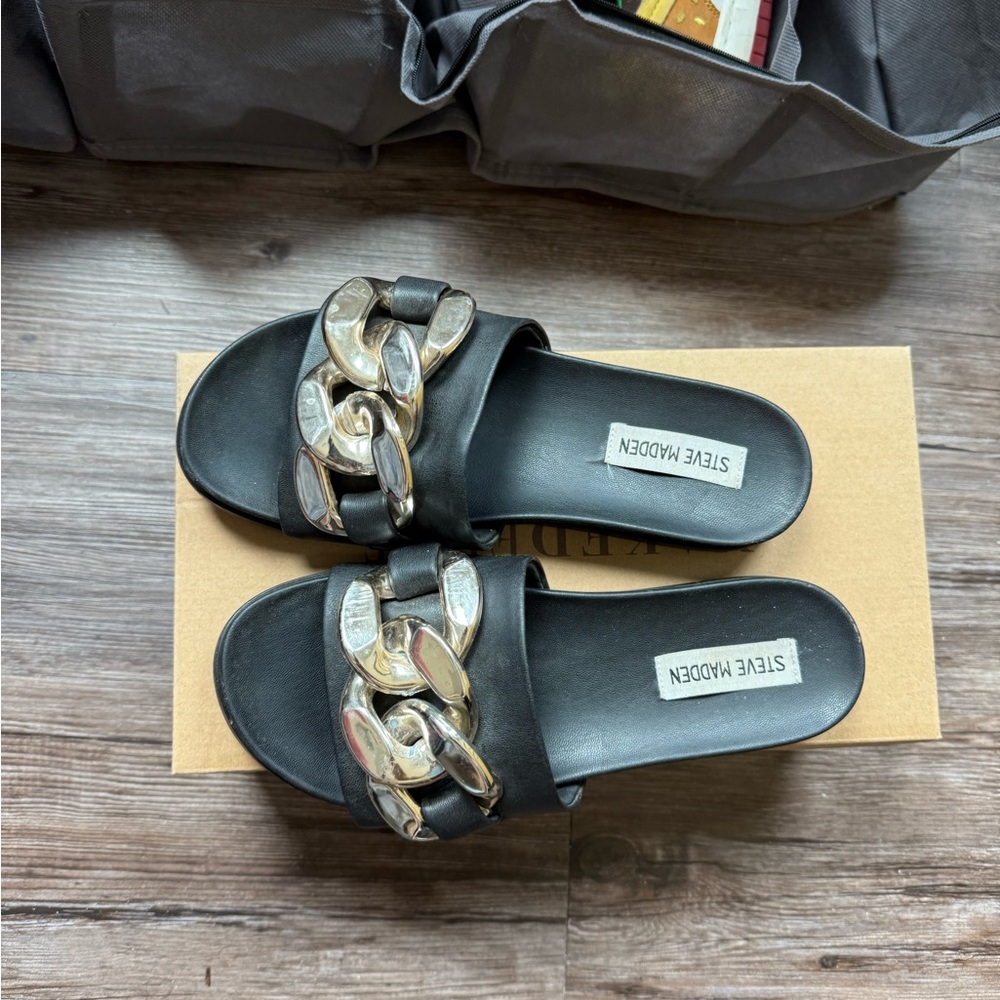 Black Slide Sandals